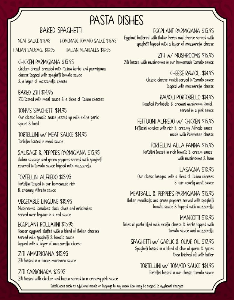 Napoli Pizza & Italian Restaurant Menu image 2