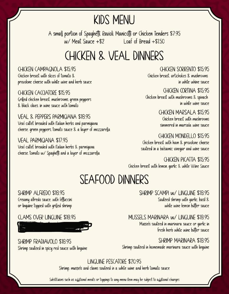 Napoli Pizza & Italian Restaurant Menu image 3